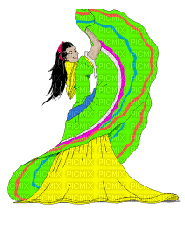 image encre animé effet femme espagnol danseuse dansant coin edited by me - GIF animado gratis