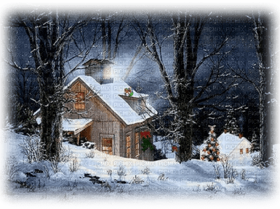 loly33 paysage hiver noel - 免费PNG