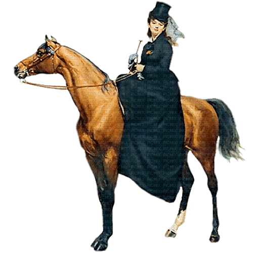 dama  caballo  vintage dubravka4 - безплатен png