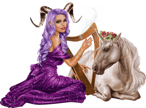 fantasy woman and unicorn nataliplus - png grátis