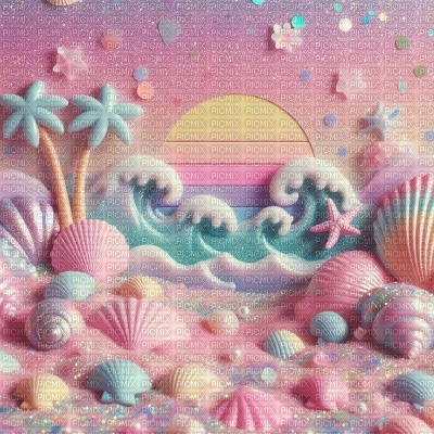 Pink Pastel Beach - png gratis