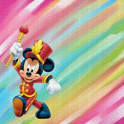 image encre couleur anniversaire Mickey Disney pastel arc en ciel edited by me - bezmaksas png