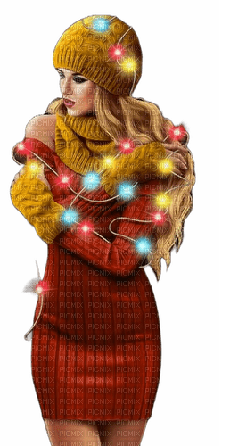 christmas woman laurachan - png ฟรี