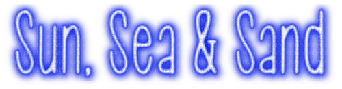 Sun, Sea & Sand.Text.Blue - Free PNG