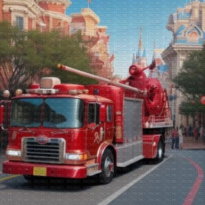 Disneyland Fire Truck - png gratis