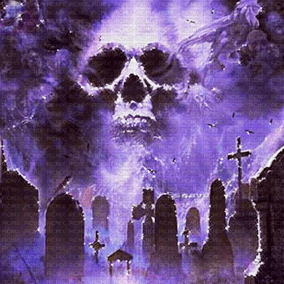 soave background animated gothic  skull purple - Gratis geanimeerde GIF