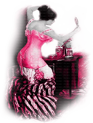 soave woman vintage room  black white pink - darmowe png
