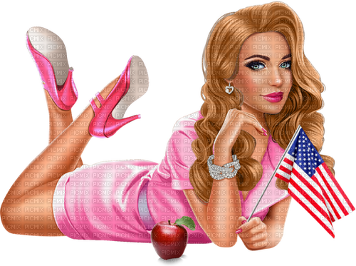 kikkapink woman summer patriotic flag pink - ilmainen png