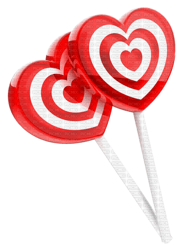 Lollipops.Hearts.White.Red - png grátis