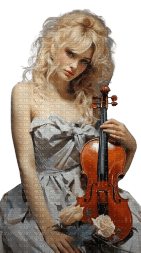 Женщина со скрипкой - png ฟรี