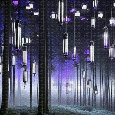 Purple Fantasy Lantern Forest - nemokama png