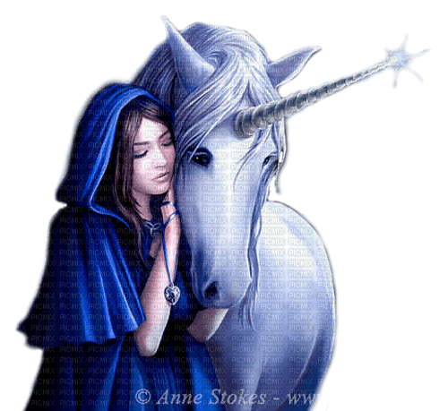 fantasy woman and unicorn nataliplus - png ฟรี