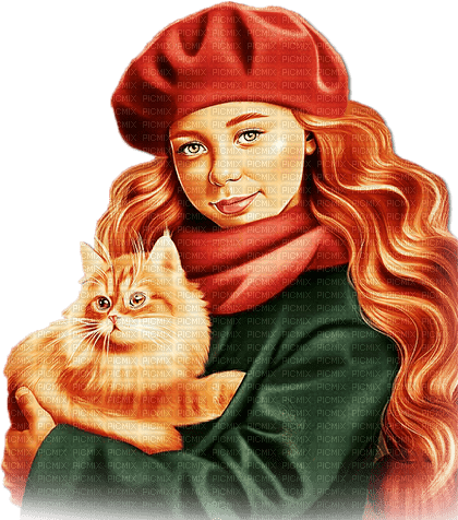soave woman hat cat animals fashion autumn - Free PNG