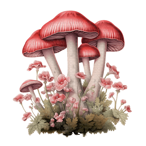 ♡§m3§♡ summer fantasy red mushrooms - 無料png