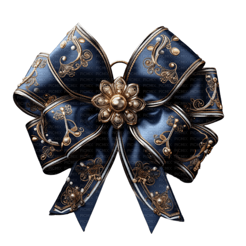 Blue ribbon christmas deco rox - PNG gratuit
