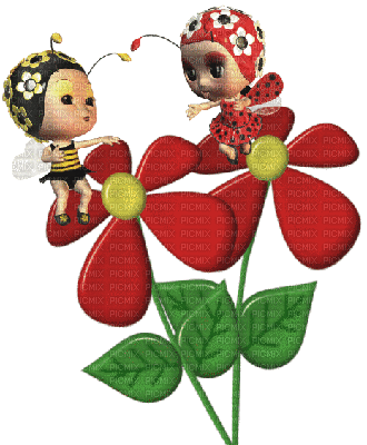 Kaz_Creations Cute Cartoon Love Bees Bee Wasp - Бесплатный анимированный гифка