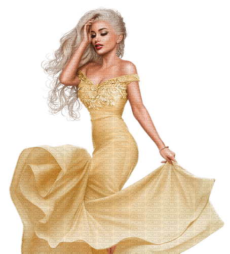 kikkapink woman fashion sepia yellow dress - δωρεάν png
