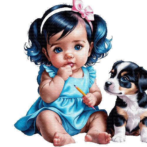 baby child kind dog milla1959 - GIF animado gratis
