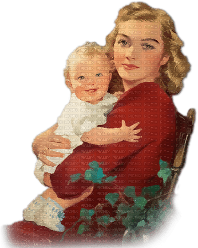 soave woman vintage children mother green brown - zdarma png