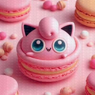 Jigglypuff Macaron Background - 無料png