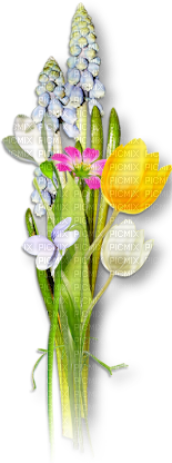soave deco flowers branch spring yellow pink - png gratis