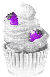 soave deco strawberry cup cake black white purple - png grátis