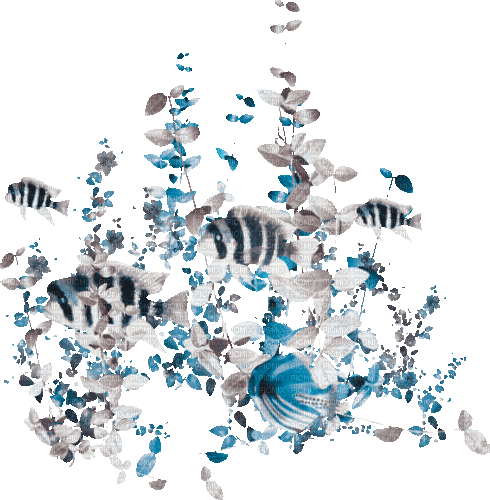 soave deco underwater animated fish blue brown - Δωρεάν κινούμενο GIF
