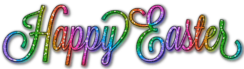 Happy Easter.Text.Rainbow - KittyKatLuv65 - PNG gratuit