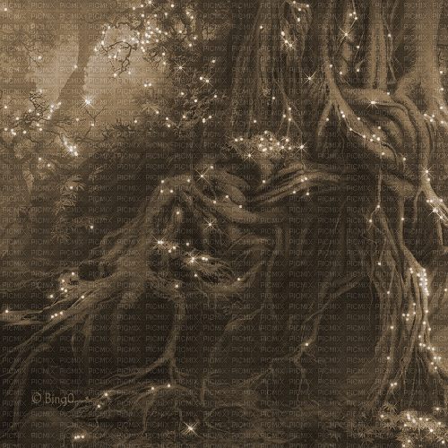 Y.A.M._Fantasy forest background sepia - Бесплатни анимирани ГИФ