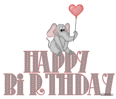 Happy Birthday Elephant - Gratis animeret GIF
