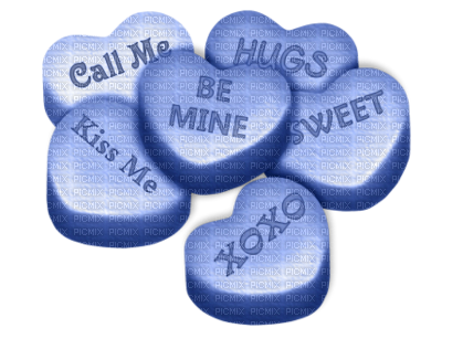 Candy.Hearts.Text.Blue - nemokama png