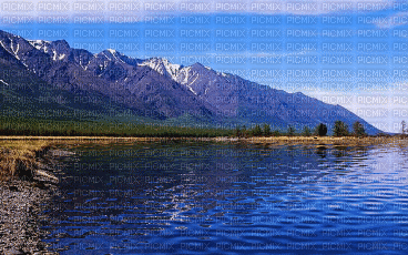 ani-bg landskap--lake--mountain------sjö---berg - 無料のアニメーション GIF