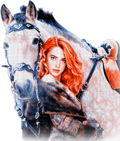 soave woman horse fashion blue orange - бесплатно png
