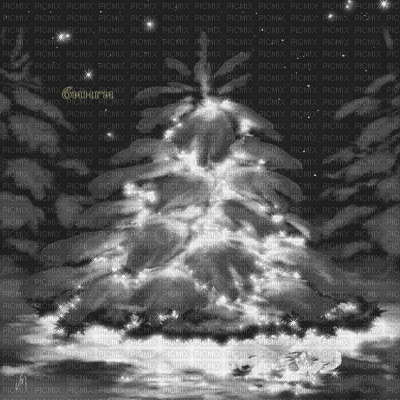 Y.A.M._New year Christmas background black-white - Free animated GIF