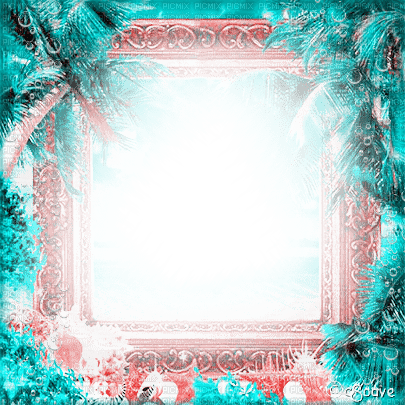 soave frame summer tropical palm flowers - kostenlos png