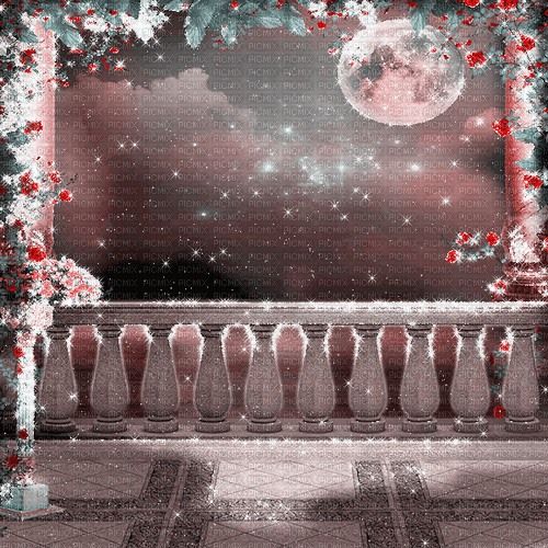 dolceluna balcony moon fantasy bg - Gratis animeret GIF