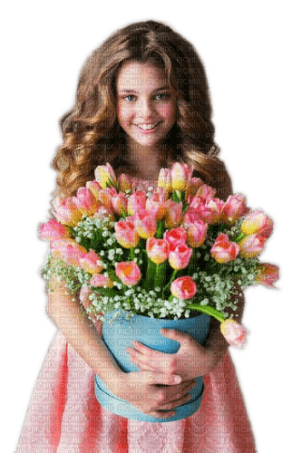 Rena Mädchen Girl Blumen - png ฟรี