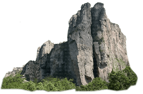 cliff rocks with trees - kostenlos png
