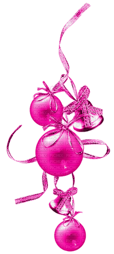 Christmas.Ornaments.Bells.Pink - darmowe png