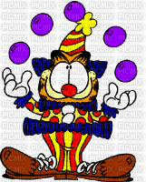 clown garfield juggling - Gratis animerad GIF