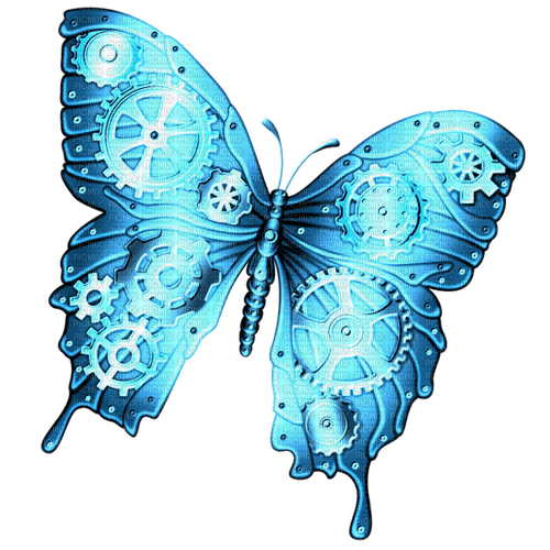 Steampunk.Butterfly.Blue - Free PNG