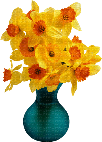 Frühling, Blumen, Vase - png ฟรี
