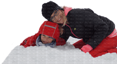 Kaz_Creations Mother Child Family Snow Winter - 免费PNG