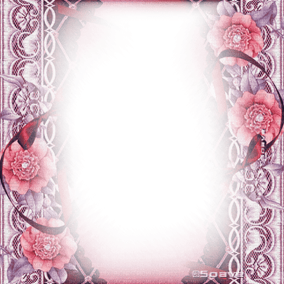 soave frame vintage flowers lace pink purple - PNG gratuit