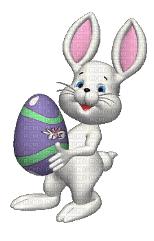 Kaz_Creations Animated Easter Deco Bunny - Gratis geanimeerde GIF