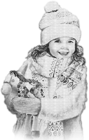 soave children girl vintage winter christmas - Free PNG
