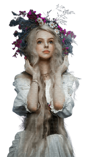 kikkapink fantasy woman crown flowers - ilmainen png