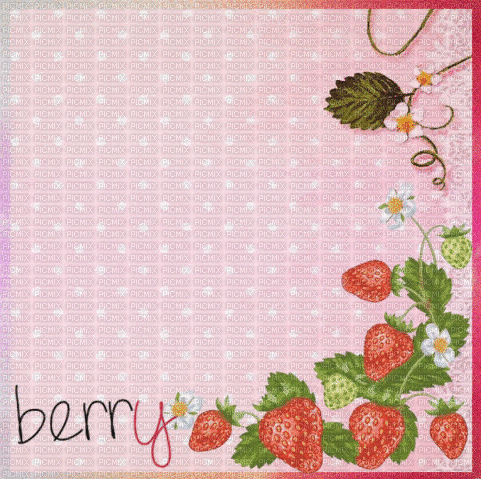 Strawberry.Cadre.Frame.gif.Victoriabea - GIF animé gratuit