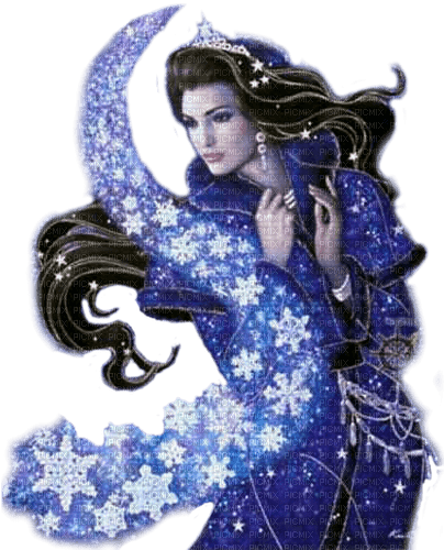 winter woman blue  by nataliplus - Free PNG