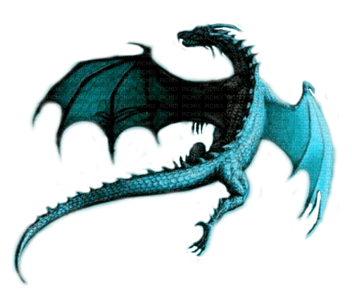 teal dragon by nataliplus - png grátis